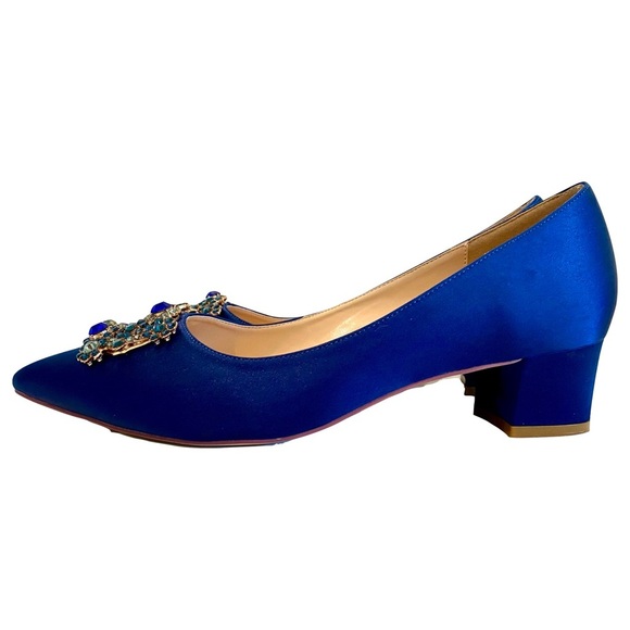 Erijunor - Absolutely Beautiful Formal Dress Shoe w/ Rhinestone Brooch size 10 - Picture 9 of 14